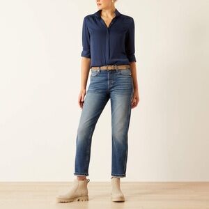 Ariat High Rise Bridle Slim Straight Leg Jeans